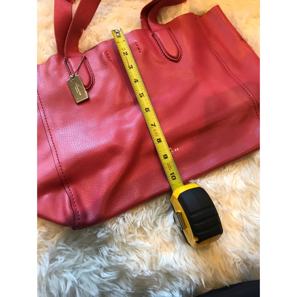 Coach Central Tote Pink Pebbled Leather Shoulder Bag F58660 Purple Interior - Picture 13 of 13
